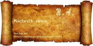 Machnik Anna névjegykártya